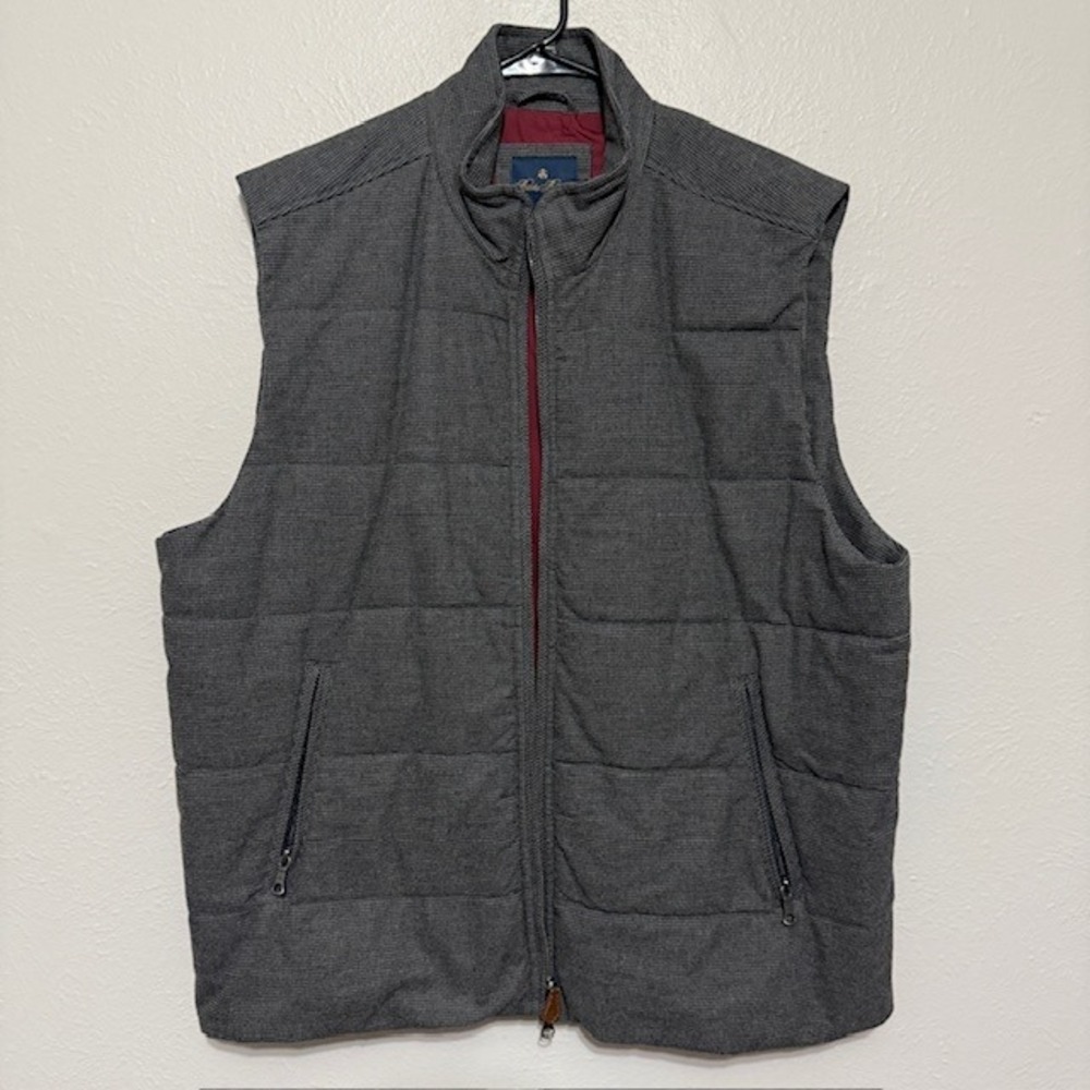 Brooks Brothers Men's Houndstooth Thermore Quilted Puffer Vest Jacket 2XL